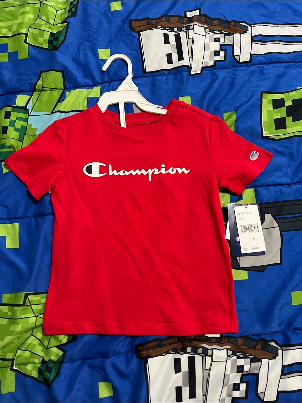Champion Kids Red Logo Short Sleeve Tee